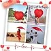 AoGV Forever Love Parasol Red Heart Shaped Girls Umbrella for Valentine, Wedding, Engagement and Photo Props