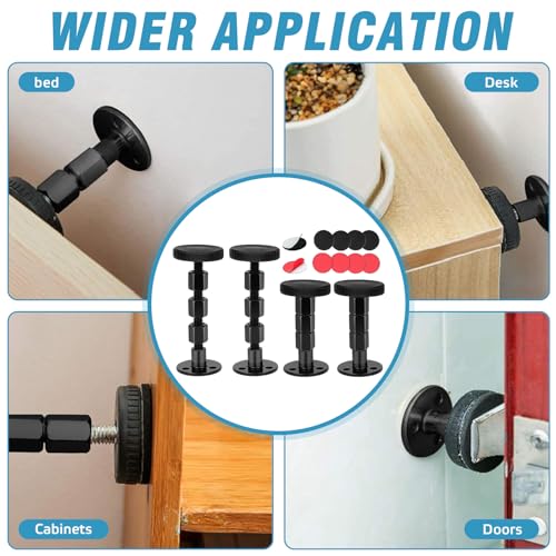 Rierousy 4 Stück Verdickte Anti Shake Abstandshalter 30-110mm, Adjustable Bett Abstandhalter Wand, Kopfteil Stopper Abstandshalter Wand, Bettstütze Mittelbalken für Betten,Sofas
