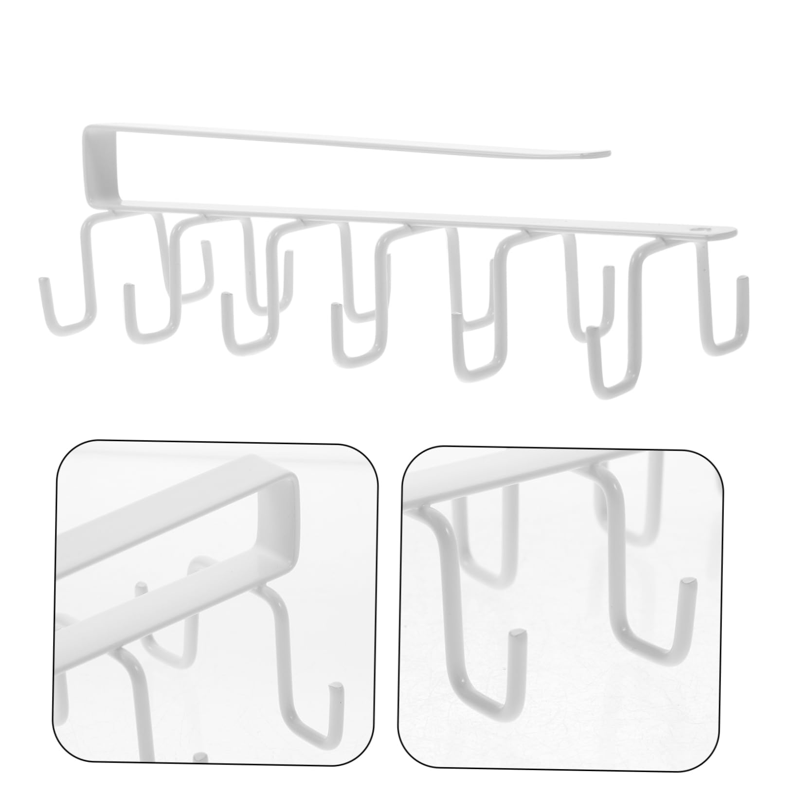 Cabilock 4 pezzi Portaoggetti Cucina Bianco Semplice Ganci da Parete per Tazze e Utensili Organizer Facile da Installare per Armadietti e Mensole Supporto per Cucina