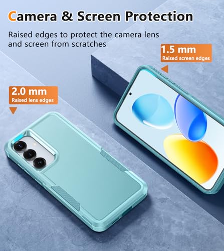 Coque Samsung Galaxy S25 FNTCASE antichoc verte avec béquille