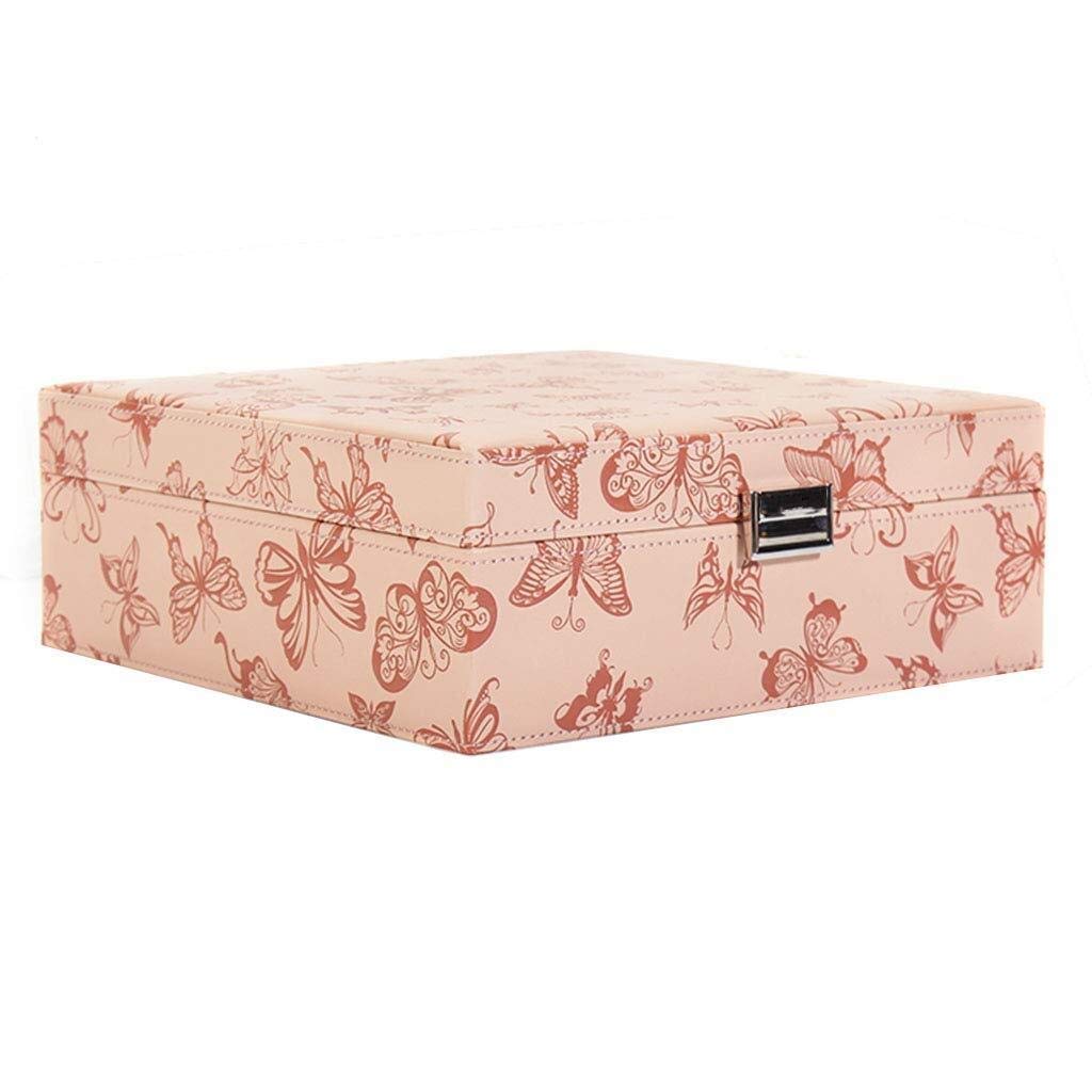Gift for Women Jewelry Boxes Jewelry Boxes PU Leather Jewelry Chest Double Layer Large Capacity Jewelry Organiser Printed