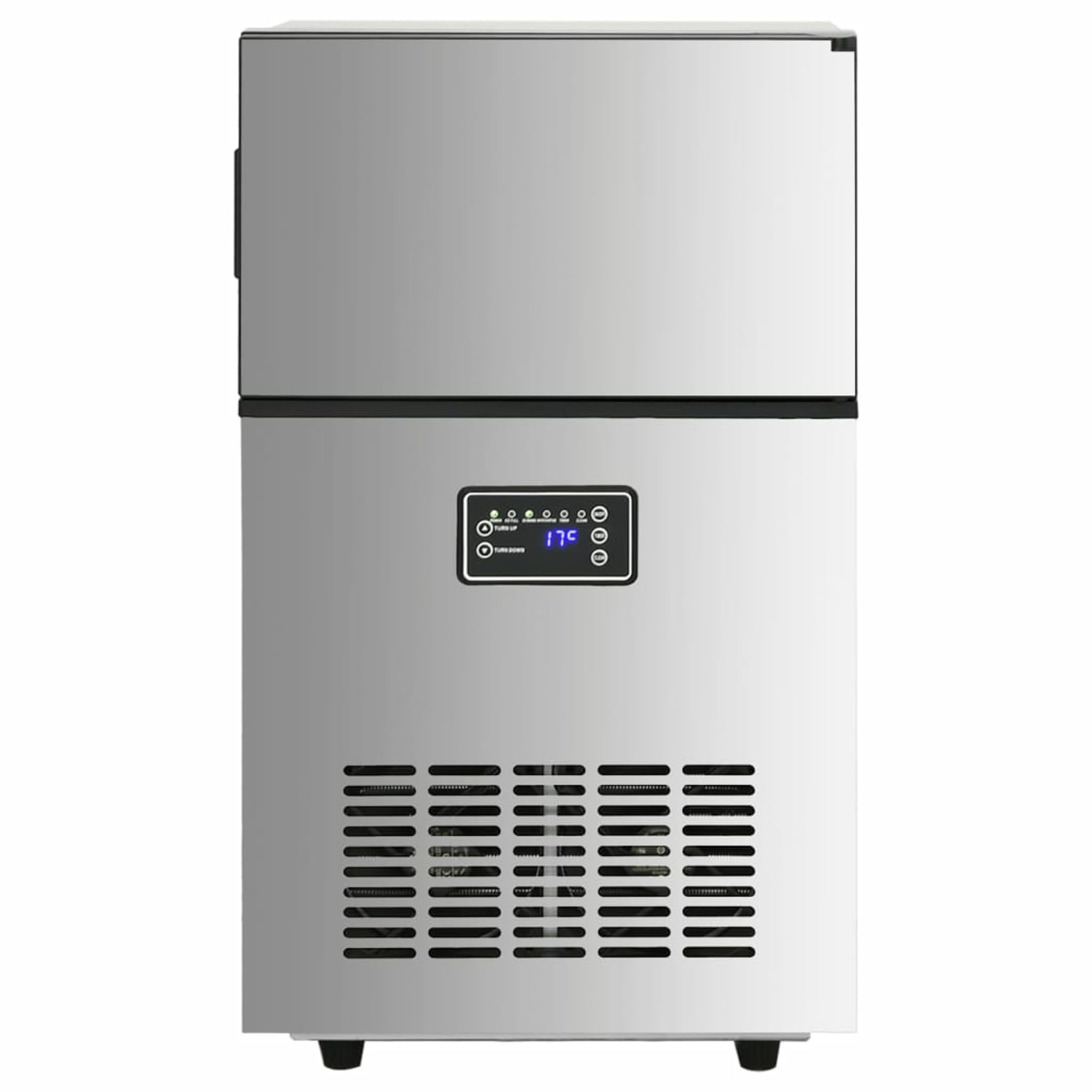 BaraSh Máquina de Hacer Cubitos de Hielo 420 W Plateada 45 kg/24 h máquina portátil para Hacer Cubitos de Hielo para Cocina/Oficina