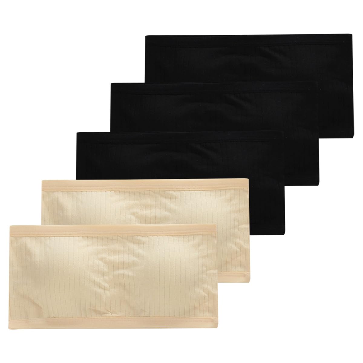 Soutien-Gorge Filles Coton sans Bretelles, 5 PCS Soutien Gorge Invisible avec Coussinets Amovibles Bandeau sans Bretelles pour Fille Brassiere sous-Vêtements Bustier pour 10 à 18 Ans