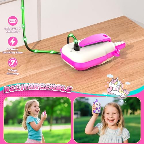 Walkie Talkie Kinder Aufladbar, Einhorn Spielzeug ab 3 4 5 6 7 8 Jahre Mädchen Geschenk Mädchen 3-8 Jahre Walky Talky Spiele 3-8 Jahren für Mädchen Geschenke Einschulung Funkgerät Set Kinderspielzeug