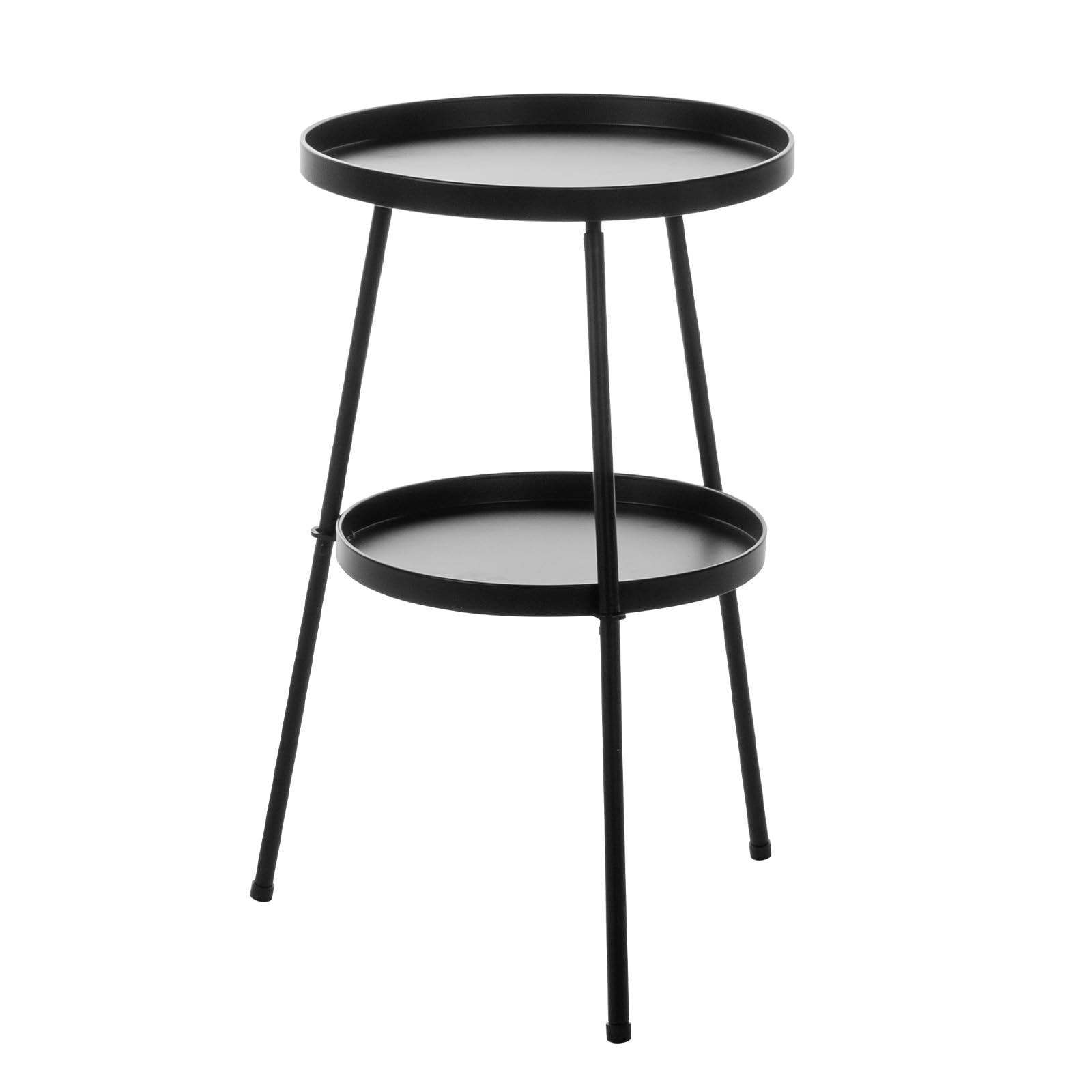 Hikarinowa 2-Tier Round Metal Coffee Tables Nightstand for Small Spaces Round End Table Small Side Table for Indoor