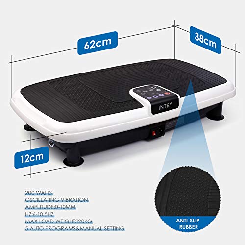 INTEY Vibration Plate Exercise Machine, 6 in 1 Multifunction Vibration Fitness Platform, Quiet Non Slip, 20 Speed Levels Equivalent to 99 Speed Levels