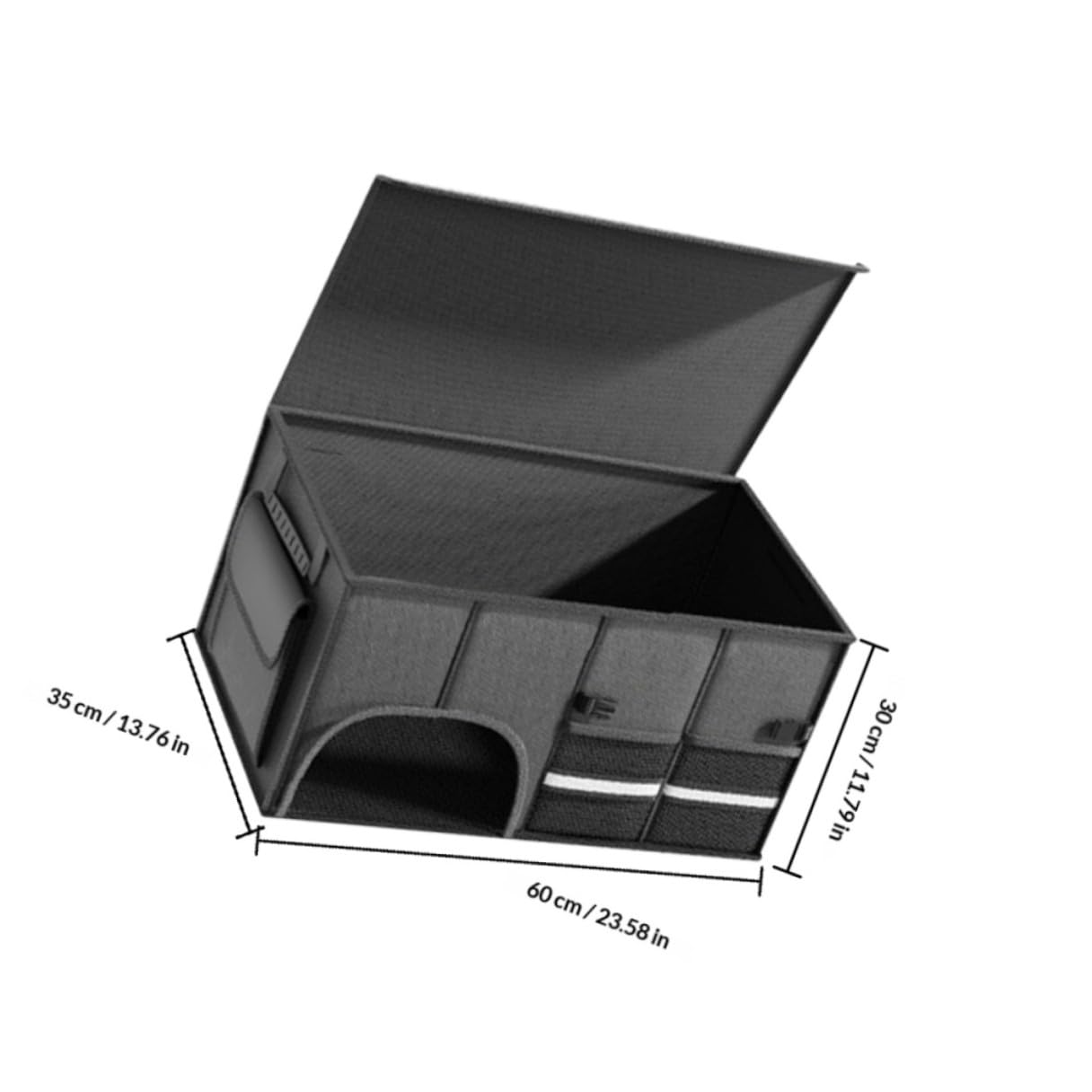 HANABASS Organizador de Maletero de Coche Plegable Grande de Tela Oxford Resistente al Agua, Negro, con Capacidad para 12 Piezas, Adecuado para Suv, Camión y Furgoneta, Almacenamiento
