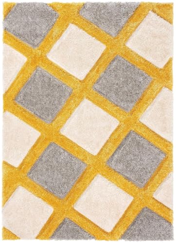 Image of Ultra-Soft Shaggy Carpet (4 X 6 FEET, Silver Yellow) Fluffy, Cozy & Durable Area Rug for Living Room, Bedroom & More ? Premium Modern Design
