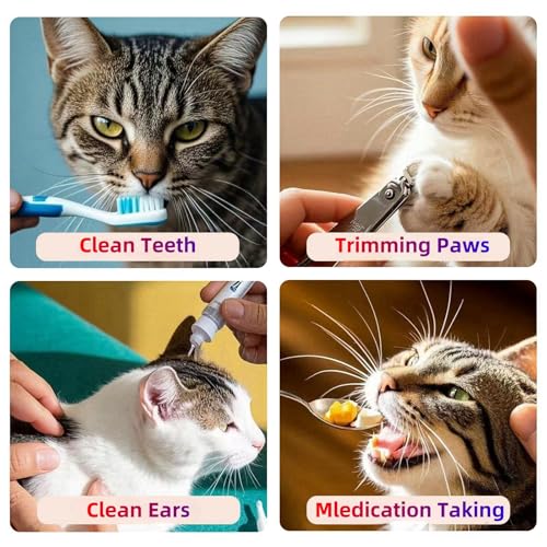 Image of Cat Wrap for Cutting Nails Cloth Burrito Wrap for Nail Clipping,Scratch and Escape Prevention,Multi-Purpose Swaddle Wrap Pet Worker (Farm + House, 27.56inchx27.56inch)