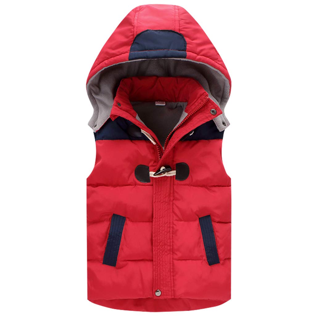 JiAmy Niños Chaleco Chaqueta Chaqueta Sin Mangas Chaqueta Invierno Abrigos con Capucha Chaqueta para 2-6 Años