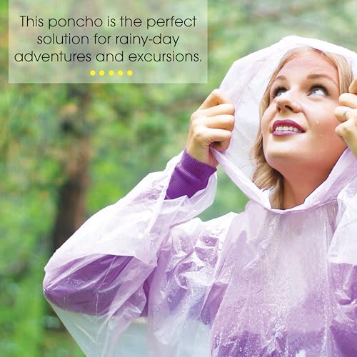Better Office Products Disposable Clear Rain Ponchos with Hood for Adults, Emergency Ponchos, Lightweight, Non-Toxic2