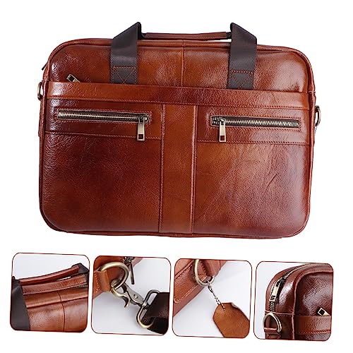 HOMSFOU Men Shoulder Bag Men Briefcase Business Man Shoulder Bag Men Handbag Large Capacity Shoulder Bag Black3