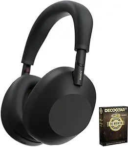 Sony WH-1000XM6/B Best Wireless Noise Canceling Headphones, Black Bundle with Deco Gear CPS Exclusive 26 Month Protection Pack | Official USA Partner Model