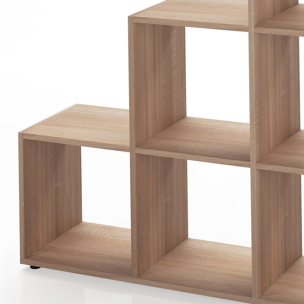 Vicco Estantería escalonada Sonoma 105 x 107.5 cm Separador de ambientes 6 estantes