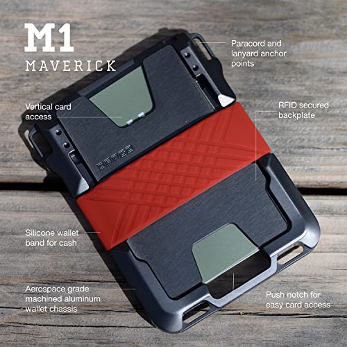 Dango M1 Maverick Wallet - Cnc-Machined Aluminum, Rfid Blocking, Made In Usa (Rawhide/Slate Grey) #TOP2