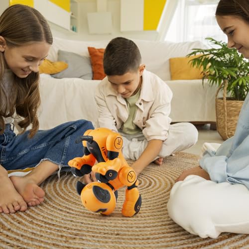 VEVOR Roboter Hund Kinder Ferngesteuerter Spielzeug, 2,4 GHz, programmierbares intelligentes interaktives RC Hund für Kinder mit Folgefunktion, Berührungs- und Sprachsteuerung, für Kinder ab 3 Jahren