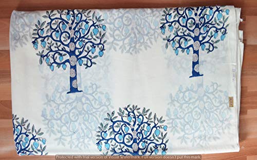 Tissu en coton de Jaipur imprimé au bloc pour robe d'été et décoration - Coupon 5 Yards
