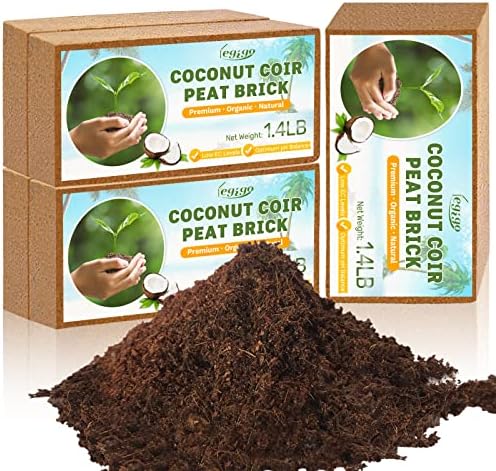 Legigo Pack of 5 Organic Coco Coir Bricks- 100% Natural Compressed Coco Peat Brick Coconut Fiber Substrate with Low EC& pH Balance, Coir Plant Soil Enhance Root Growth for Herbs, Flowers, House Plants