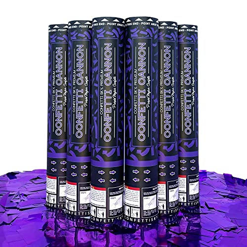 Confetti Sky [6 Pack] 12 Inch Confetti Cannons | Purple Confetti Poppers for Wedding Celebration, Birthday Party, Pranks, Graduation, Christmas Eve and New Year Celebration by Confetti Sky - Used condition - US$21.71