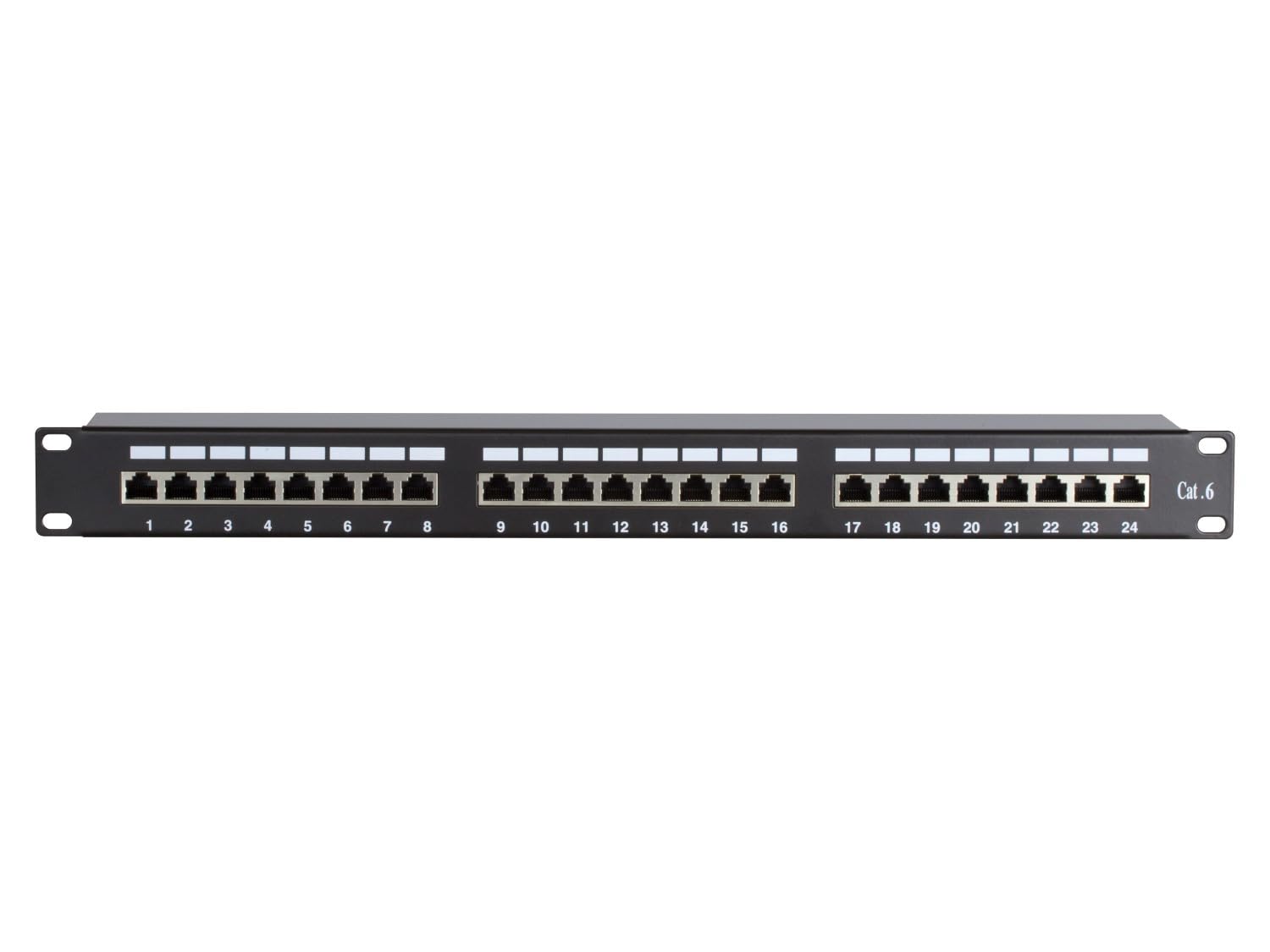 CAT 6, FTP Netzwerk- Patchpanel, 19", 24-fach. 1 HE, Installation ?ber LSA Leisten, Einbau in allen 48,30cm (19") H?heneinheiten (HE), Hochwertiges Stahlblech Patch Panel, Ma?e: 483mm x 113mm x 44mm