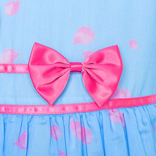 Girls Dress Blue Unicorn Flower Summer Sundress Size 7-8 #TOP4