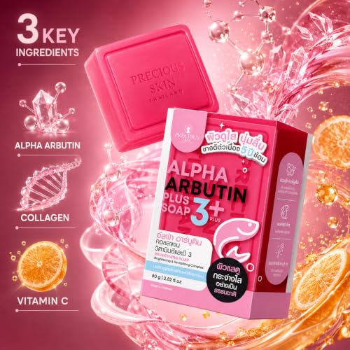 PRECIOUS SKIN THAILAND Alpha Arbutin Plus Body Soap Bar with Niacinamide, Collagen & Vitamin E, 80g image 5