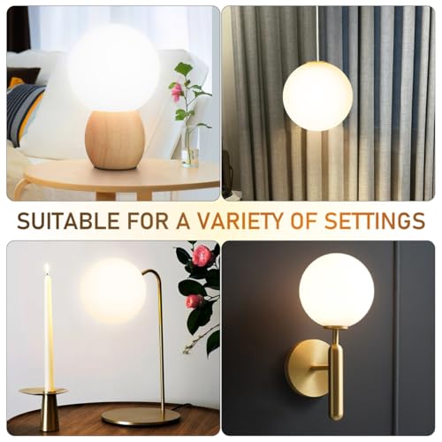 Image of Angoily Glass Ball Lampshade Replacement Decorative Globe Shade for Ceiling Lights and Chandeliers Premium Quality for Living Bedroom and Cafe Decor