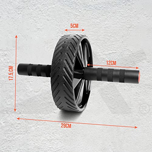 Image of Vector X Broad Exercise Wheel for core workout | Fitness & Exercise | Full Body Exercise equipment | ab roller | Black