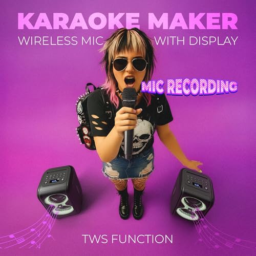 Image of Zebronics Portable Bluetooth Speaker, 60W, Upto 5 Hours Playback, Dual 16.51cm Drivers, Karaoke, TWS, BT v5.4, USB, mSD, AUX, RGB, Wireless Mic with Display, Mobile Holder (Party Fyre 90)