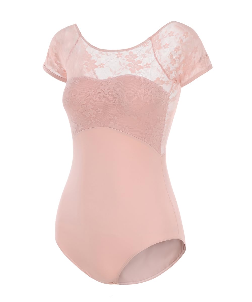 ModLatBal Women's Basic Short Sleeve Leotard forBallet Dance Gymnastics