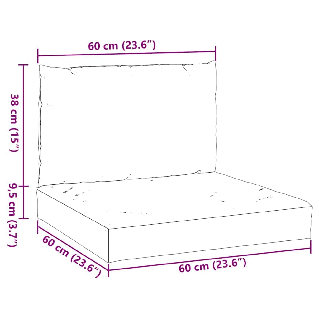 vidaXL Cojines para Palés 2 uds, Almohadas de Asiento Respaldo, Almohadillas de Silla Sofá, Decoraciones para Jardín, Tela Oxford Blanco Crema