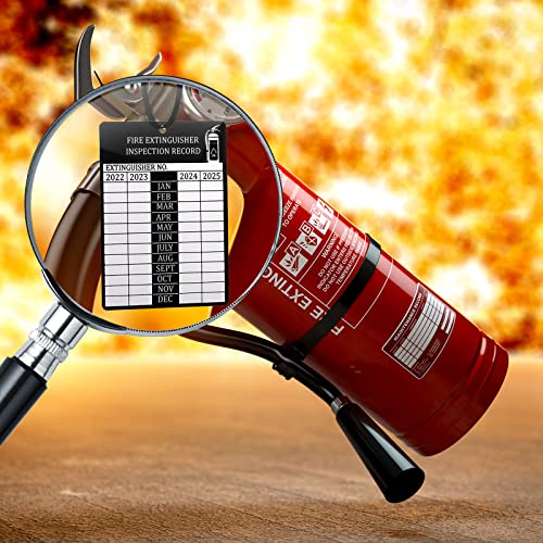 Fire Extinguisher Tags Maintenance Tags Service Record Tags Monthly Inspection Tags 4 Year Fire Extinguisher Inspection Tags with Cable Zip Ties, 3 x 2.25 Inches (40)