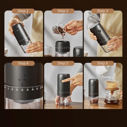 Coffee Bean Grinder Cordless Hand-crank Backup Quiet Machine - 3