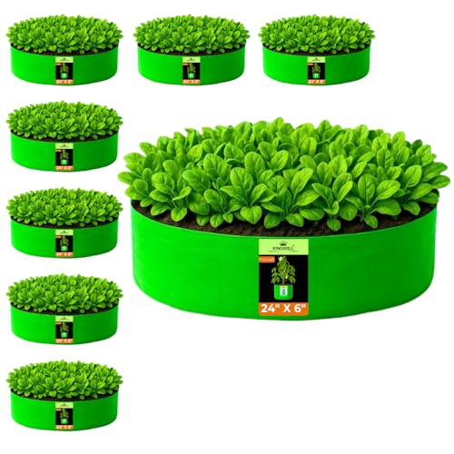 Image of Kingwell grow bags 24x6 inch pack of 8 Grow Bag For Terrace Garden Leafy Vegetable Plant Grow Bags Fruits Growing Containers For terrace Gardening