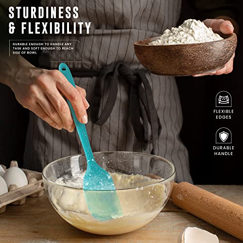 Bakefete - Pack Of 5 Pastry Brush & Silicone Spatula Heat Resistant Silicone Spatula Set, Multipurpose Spatula For Bbq, Meat Grilling, And Oiling - Perfect Kitchen Utensils Set For Baking And Cooking #TOP5