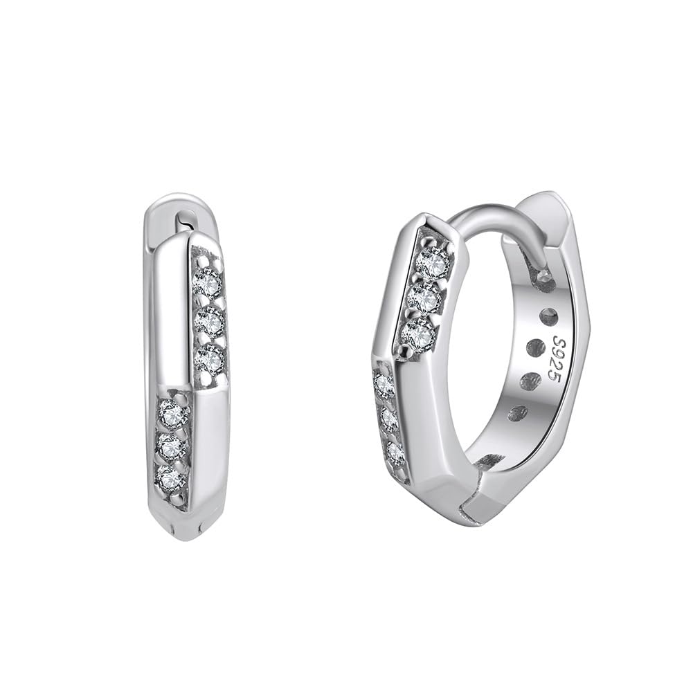 WBDWWTD Creolen aus Sterlingsilber mit Kubikzirkonia für Damen. Atemberaubende Creolen aus 14-karätigem Gold für Damen, idealer Schmuck mit Kunstdiamanten