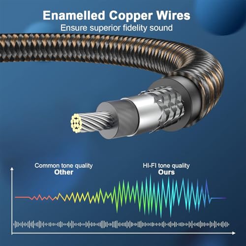 Image of EMK RCA Splitter 1 Male to 2RCA Female Copper Shell Gold-Plated Y Adapter RCA Male to 2RCA Female Cable RCA Y Splitter Connectors Extension Cord 1ft /0.3m
