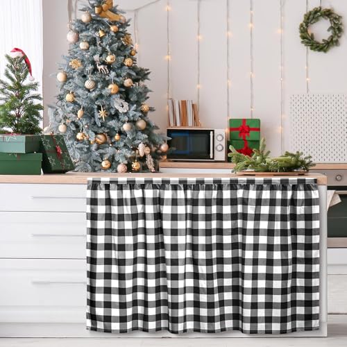 VitalCozy Christmas Cabinet Curtains 28" W x 51" L Black