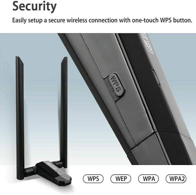 AC1200 Dual Band USB 3.0 WiFi Adapter with Dual High Gain Antennas, RTL8812AU, 2.4G/5G, Desktop Base, for Windows, Mac OS X, Linux