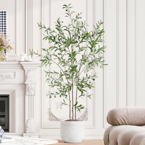 YOLEO 6FT Artificial Olive Tree 180CM Tall Faux Silk Olive P