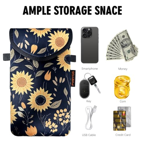 Image of Neoprene Phone Sleeve Pouch Case Bag for Men Women w /Crossbody Strap /Neck Lanyard for iPhone 17 /16 /15 /14 Pro Max, Samsung S25,Pixel 10