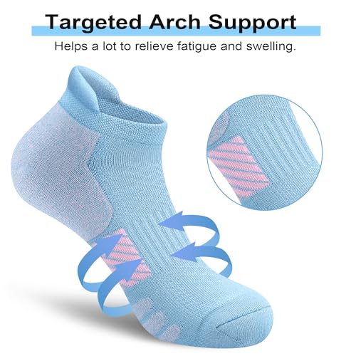 Ankle Socks Women Anti-blister Breathable Running Athletic Cushioned Socks 3/6 Pairs2