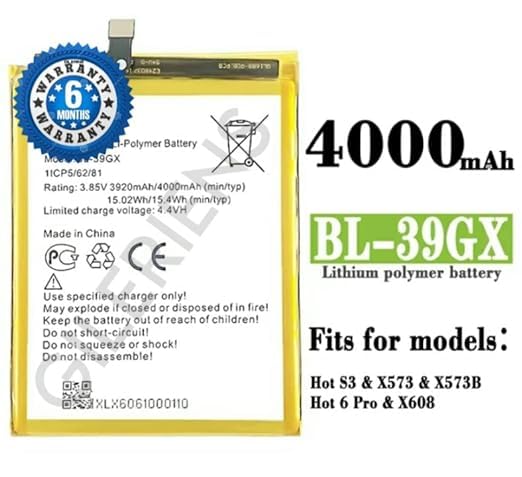 Image of Original BL-39GX Battery for Infinix HOT S3 X573 BL39GX -(4000mAh) Battery with 6 Month Warranty** (EE212)