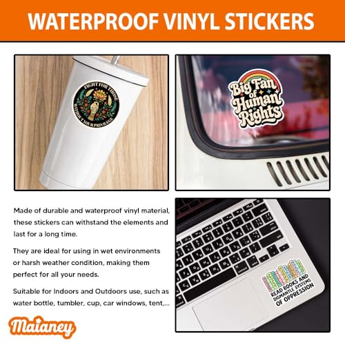 Image of MAIANEY Feminist Sticker Pack 15 PCS 3in - Women Empowerment Equality Human Rights Patriarchy Feminism Stickers for Laptop Water Bottle Journal Phone Decal