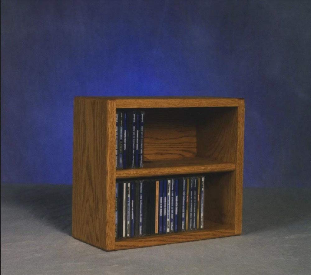 Cdracks Media Furniture Solid Oak Desktop or Shelf CD Cabinet Capacity 52 CD's Honey Finish