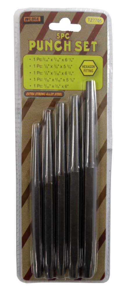 WEDGE 5 Piece Metal Taper Punch Set | Sizes: 3/32