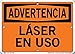 Vestil SI-W-44-A-AL-080-S LASER IN USE/L?SER EN USO Warning Sign, Aluminum, 0.080" Overall Size, 10.5" W x 7.5" H