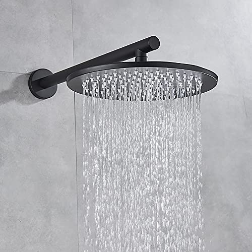 Ensemble combiné de douche noire encastrée à débit d'eau réglable