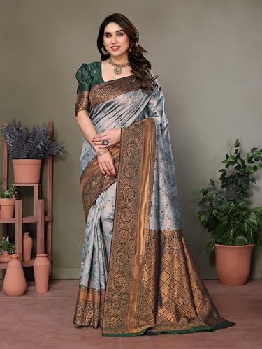 Image of Women's Kanjivaram Soft Silk Banarasi Saree With Blouse Piece | Banarasi Sari For Women | Saree with Blouse piece