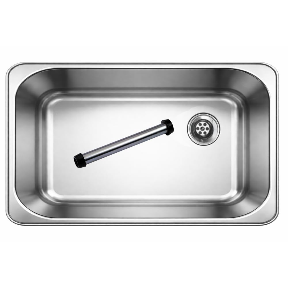 Gastro Spülbecken aus Edelstahl 50,5x30x20cm mit Ablaufventil & Standrohr